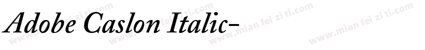 Adobe Caslon Italic字体转换